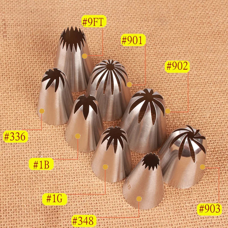 8pcs Large Metal Cookies Tip Sets