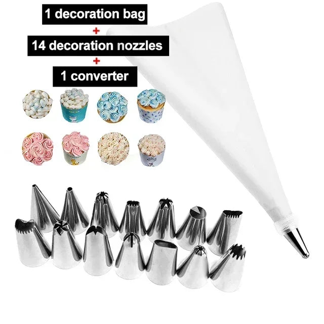 8/10/16Pcs/Set Silicone Pastry Bag Tips