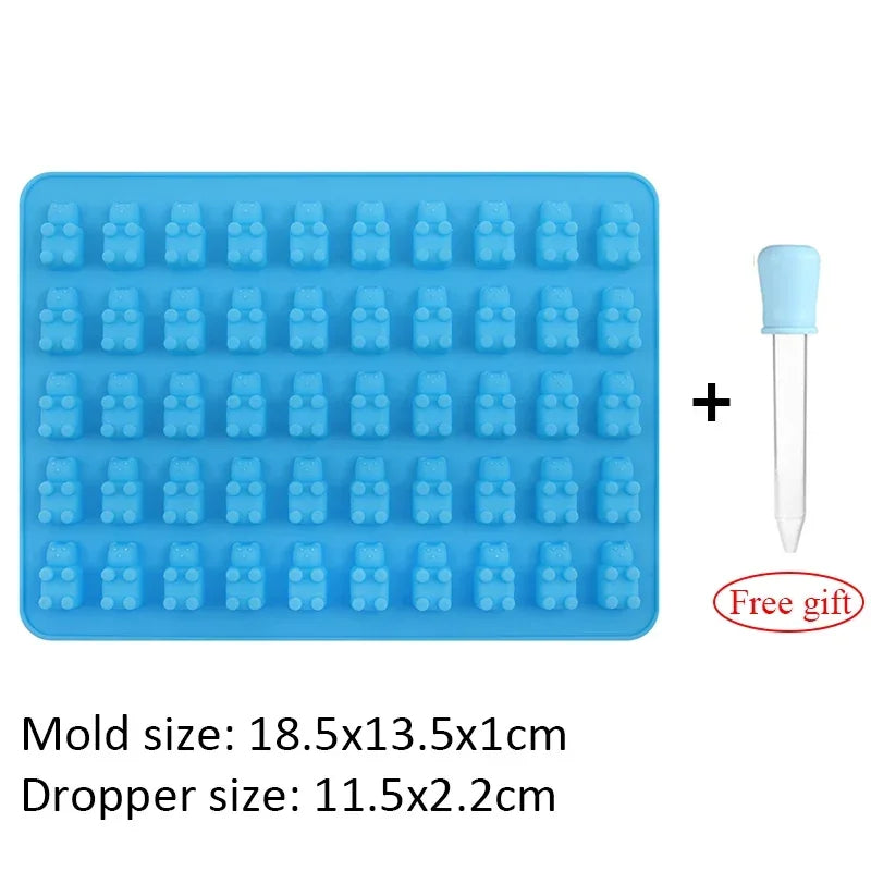 50 Grids Gummy Bear Mold Silicone Tray
