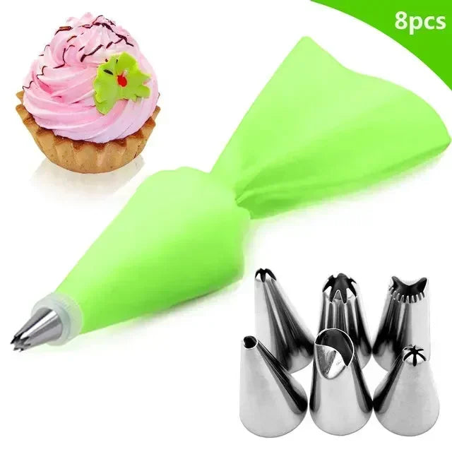 8/10/16Pcs/Set Silicone Pastry Bag Tips