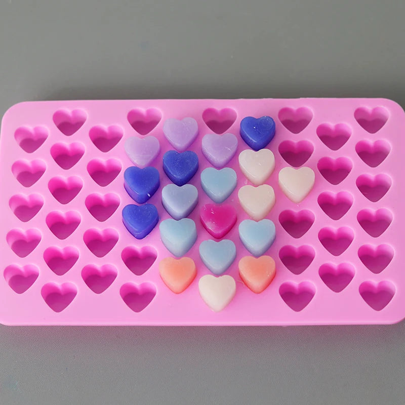 55 Compartment Heart Shape Silicone Candle Mold