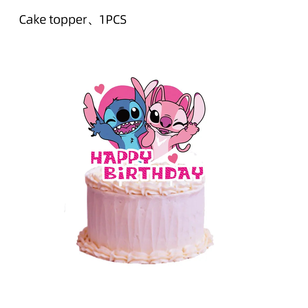 Pink Lilo & Stitch Cake Topper