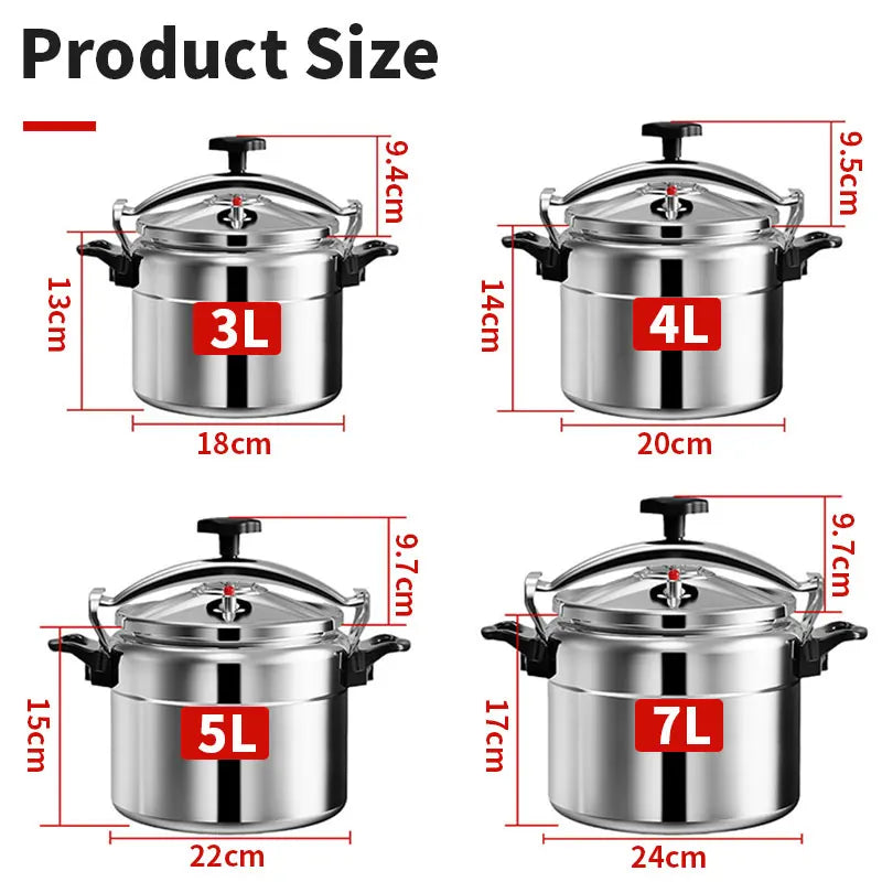Aluminum 3L/4L/5L/7L Capacity Pressure Cooker
