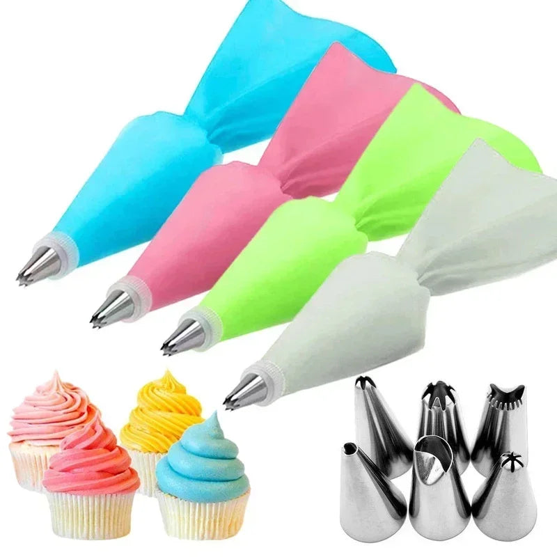 8/10/16Pcs/Set Silicone Pastry Bag Tips