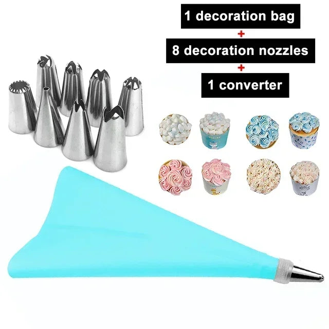 8/10/16Pcs/Set Silicone Pastry Bag Tips