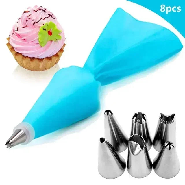 8/10/16Pcs/Set Silicone Pastry Bag Tips