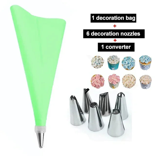 8/10/16Pcs/Set Silicone Pastry Bag Tips