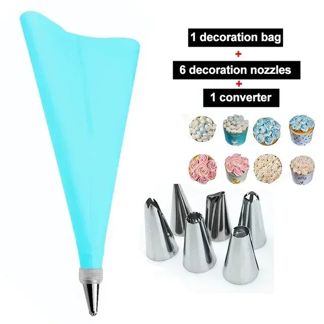 8/10/16Pcs/Set Silicone Pastry Bag Tips