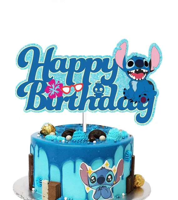 Pink Lilo & Stitch Cake Topper
