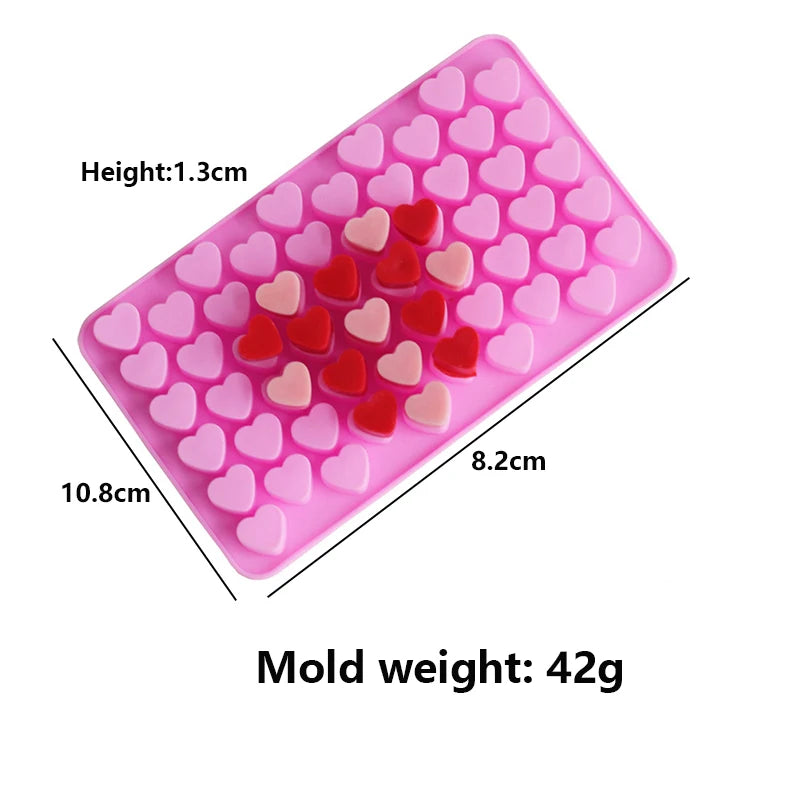 55 Compartment Heart Shape Silicone Candle Mold