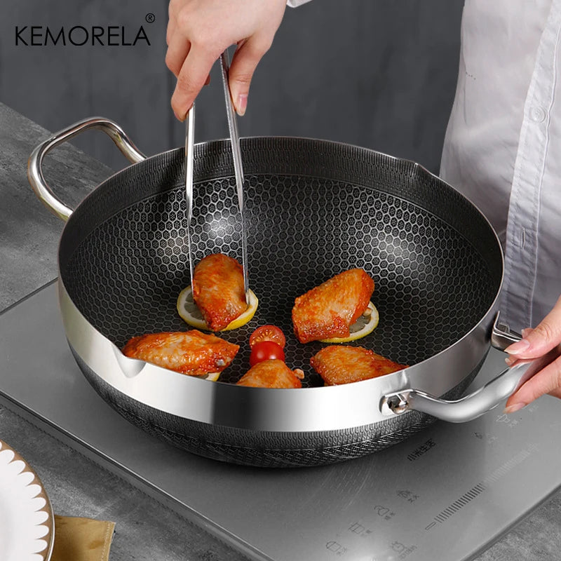 26/28/30CM Frying Pan - Stainless Steel Non Stick