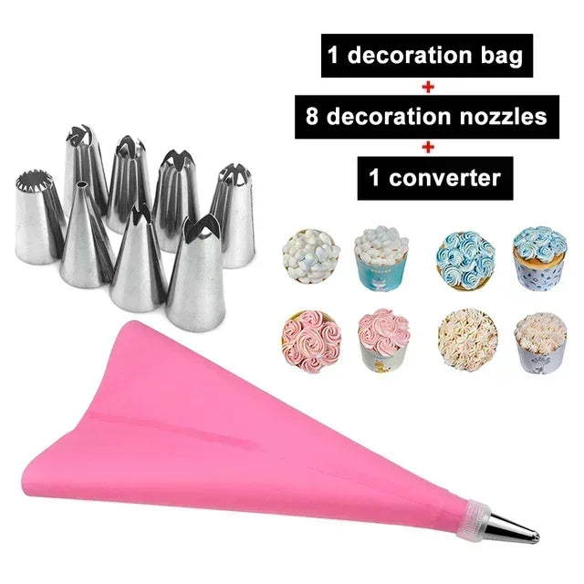 8/10/16Pcs/Set Silicone Pastry Bag Tips