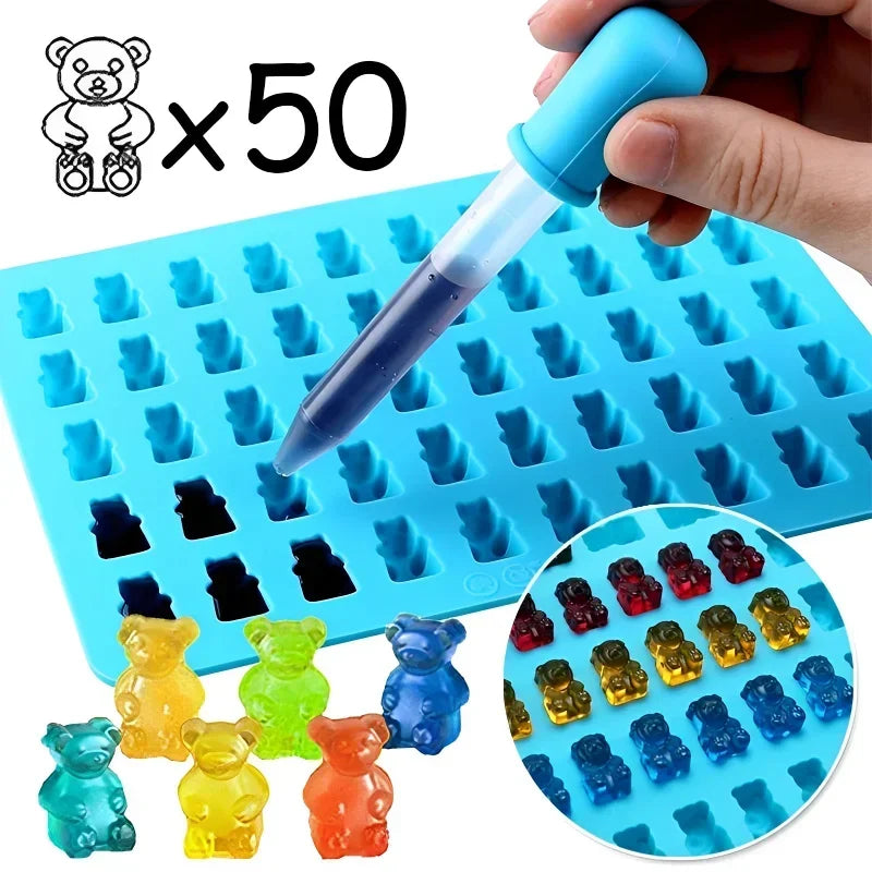 50 Grids Gummy Bear Mold Silicone Tray