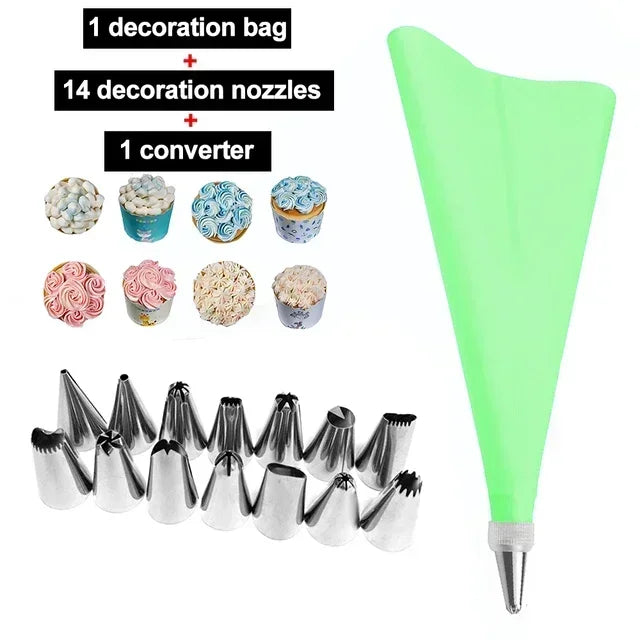 8/10/16Pcs/Set Silicone Pastry Bag Tips