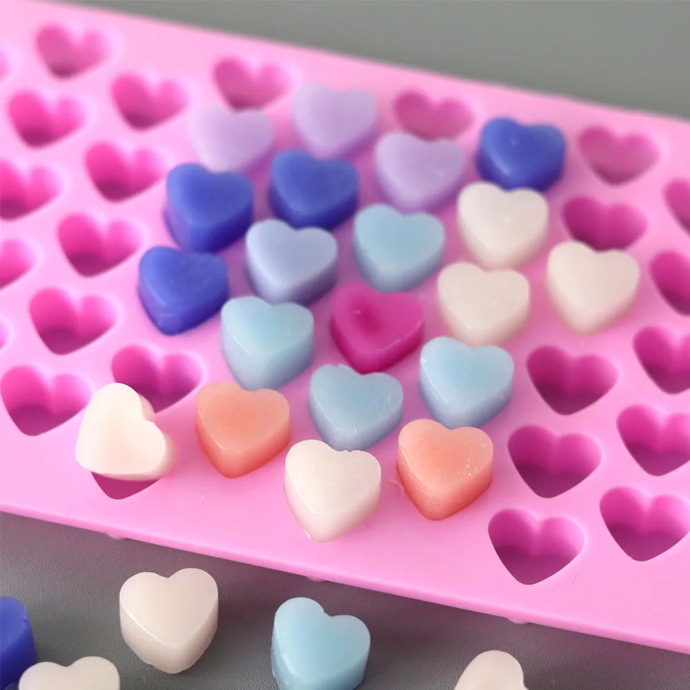 55 Compartment Heart Shape Silicone Candle Mold