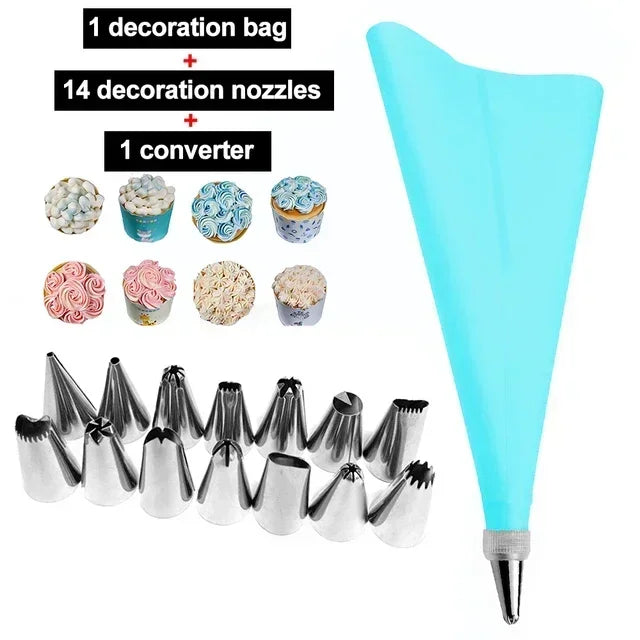 8/10/16Pcs/Set Silicone Pastry Bag Tips