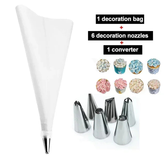 8/10/16Pcs/Set Silicone Pastry Bag Tips