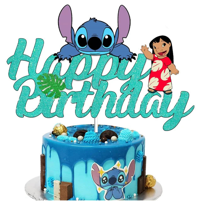 Pink Lilo & Stitch Cake Topper