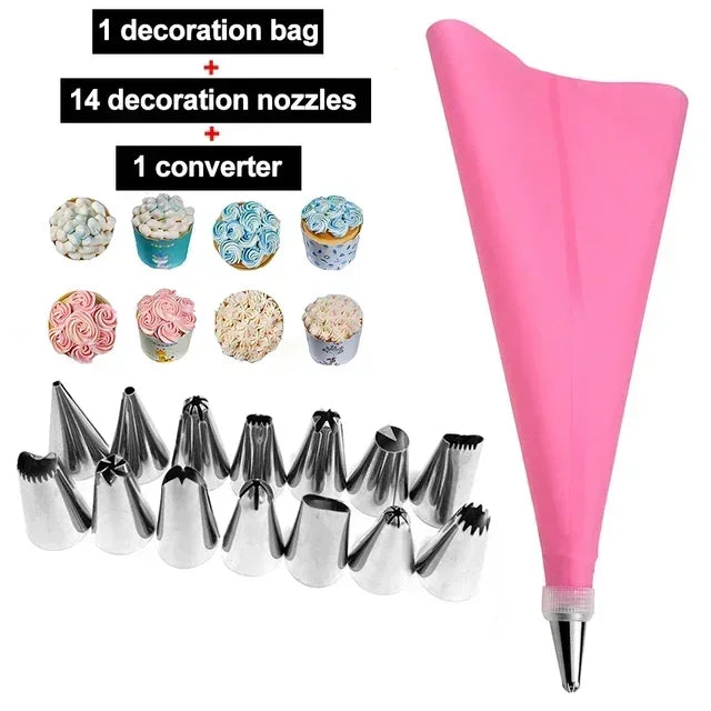 8/10/16Pcs/Set Silicone Pastry Bag Tips