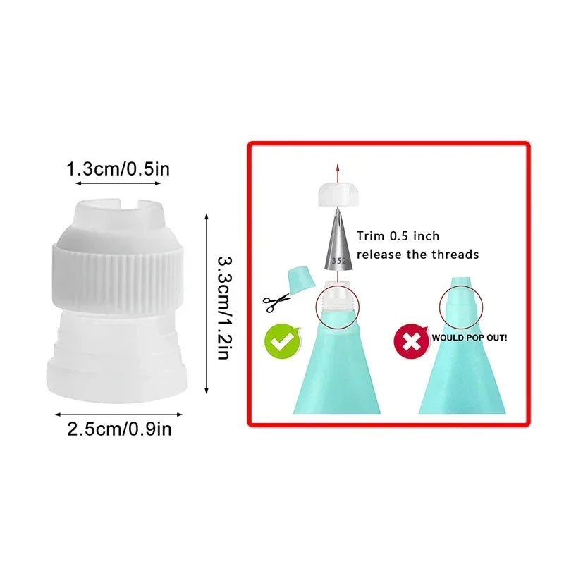 8/10/16Pcs/Set Silicone Pastry Bag Tips