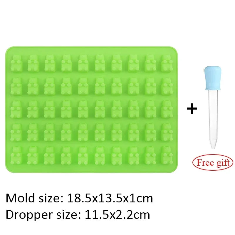 50 Grids Gummy Bear Mold Silicone Tray