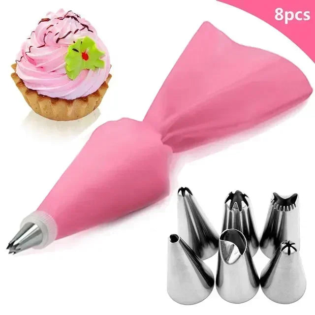 8/10/16Pcs/Set Silicone Pastry Bag Tips