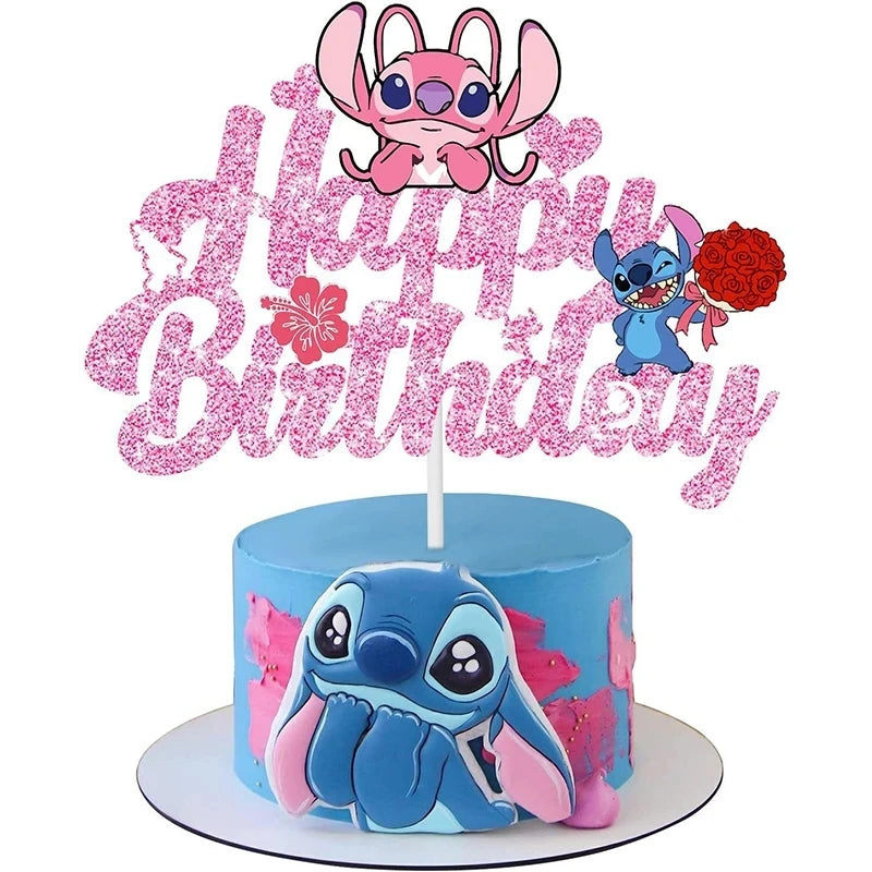 Pink Lilo & Stitch Cake Topper