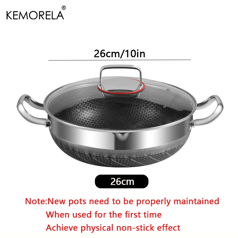 26/28/30CM Frying Pan - Stainless Steel Non Stick