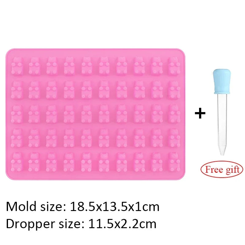 50 Grids Gummy Bear Mold Silicone Tray