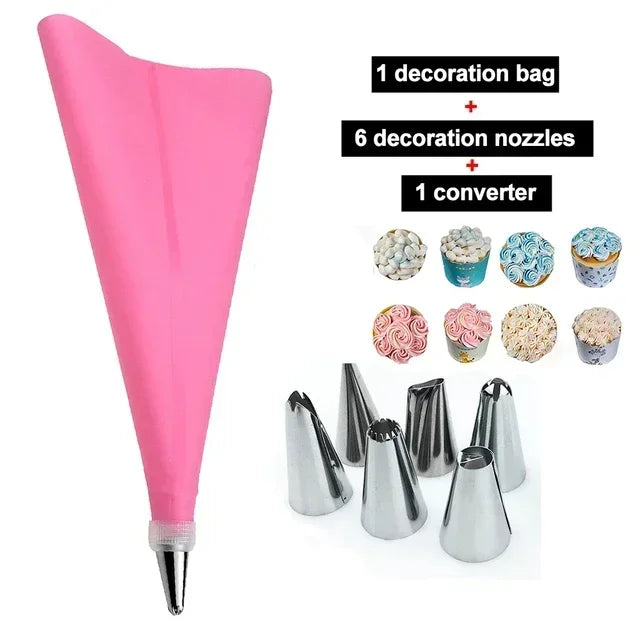 8/10/16Pcs/Set Silicone Pastry Bag Tips