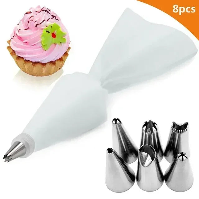 8/10/16Pcs/Set Silicone Pastry Bag Tips