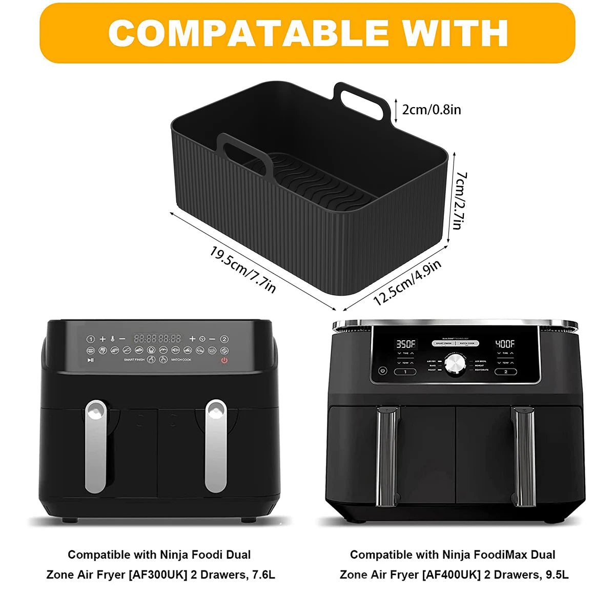 2PCS Air Fryer Silicone Tray Dish
