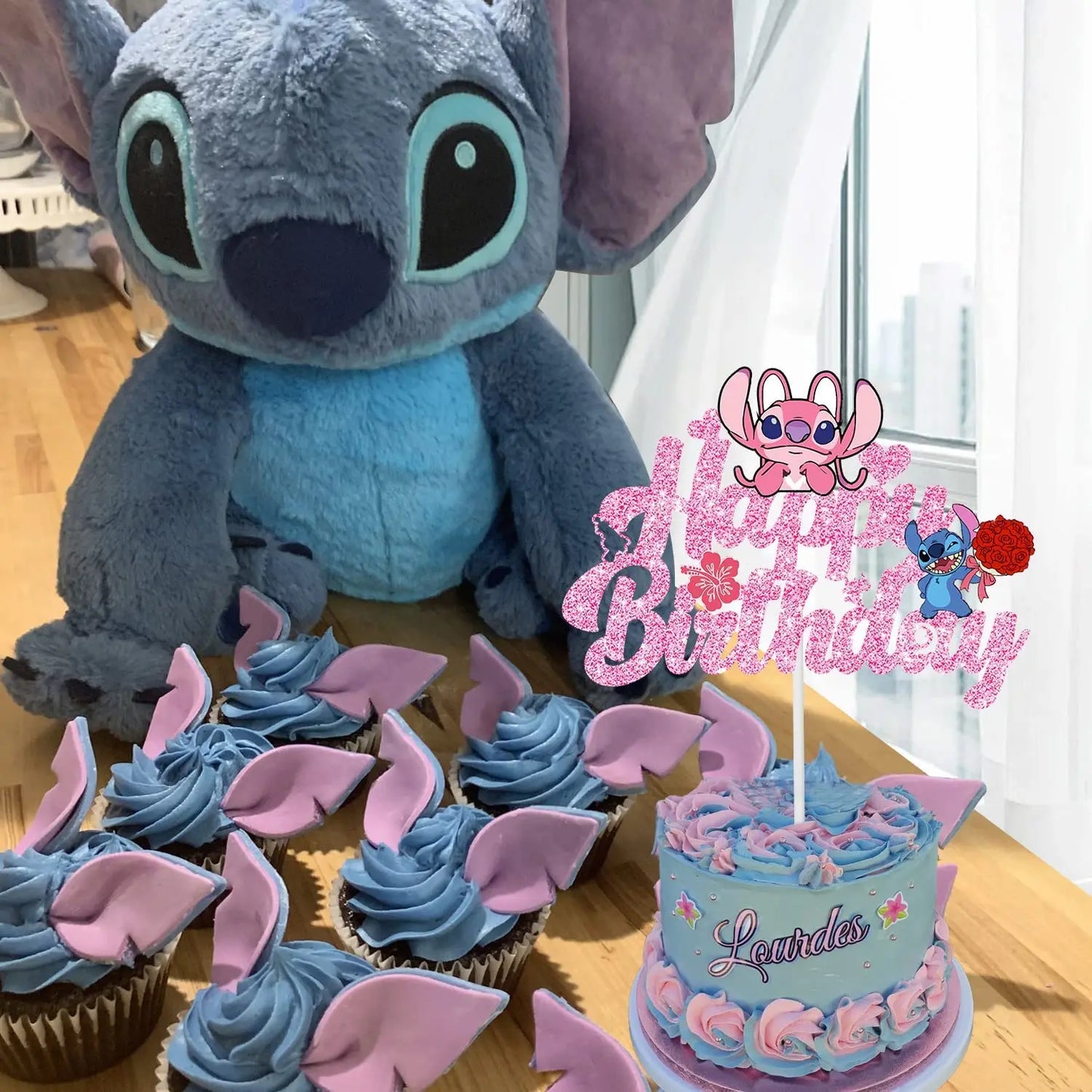 Pink Lilo & Stitch Cake Topper