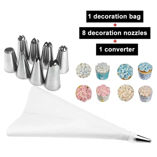 8/10/16Pcs/Set Silicone Pastry Bag Tips