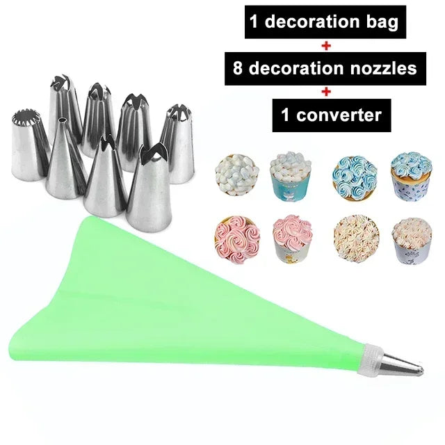 8/10/16Pcs/Set Silicone Pastry Bag Tips