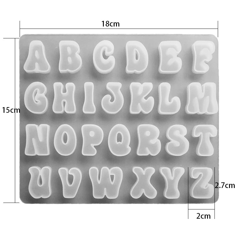 Alphabet Epoxy Resin Silicone Mold