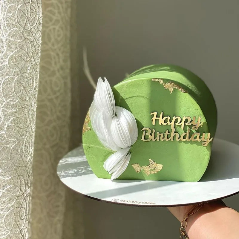 1/3/5pcs Acrylic Birthday Queen Gold Cake Topper