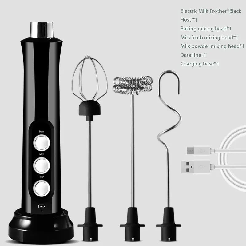 3 In 1 Electric Milk Frother Rechargeable