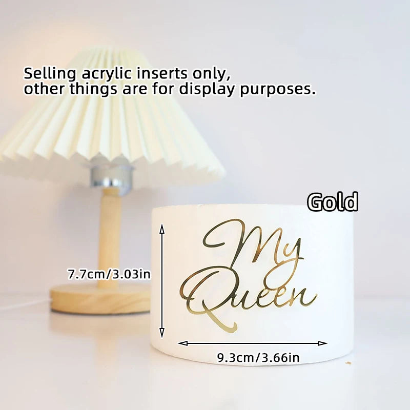 1/3/5pcs Acrylic Birthday Queen Gold Cake Topper