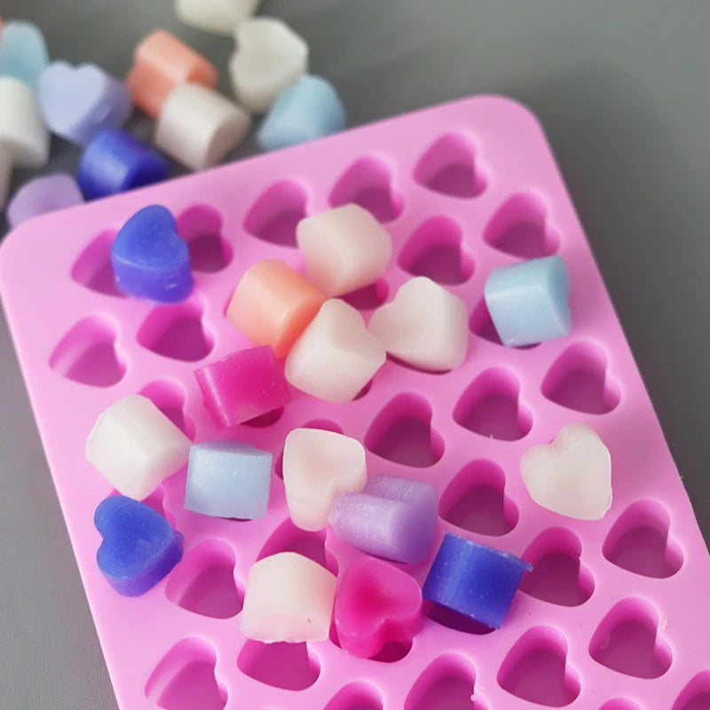 55 Compartment Heart Shape Silicone Candle Mold