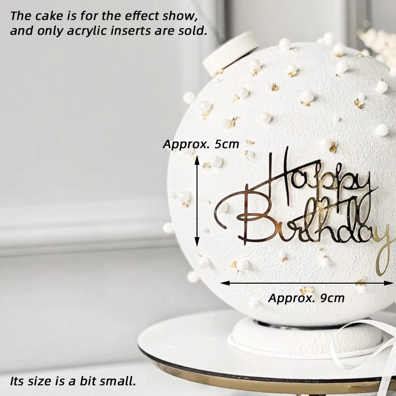 1/3/5pcs Acrylic Birthday Queen Gold Cake Topper