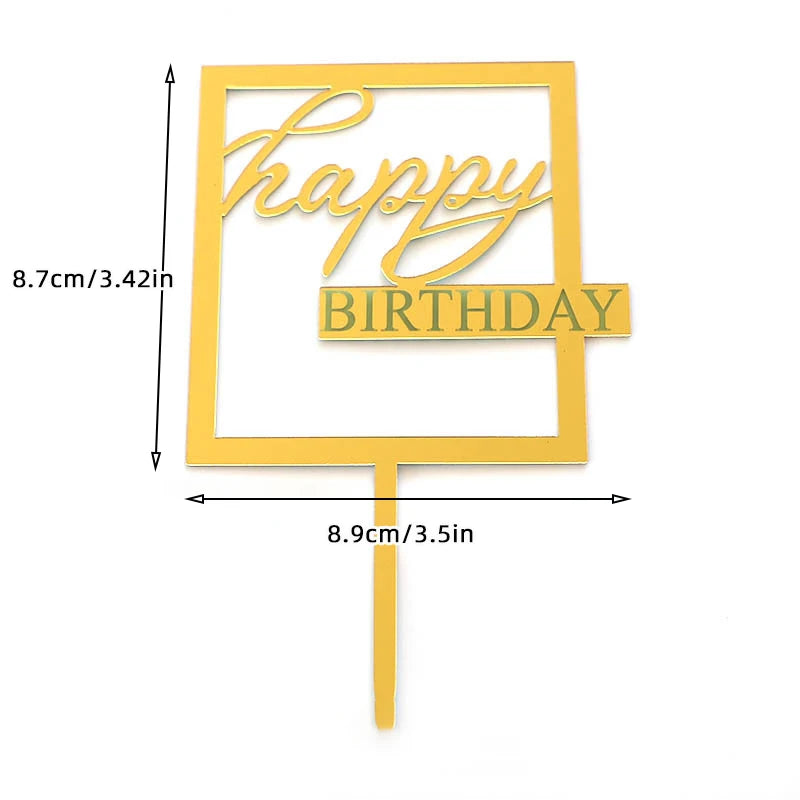 1/3/5pcs Acrylic Birthday Queen Gold Cake Topper