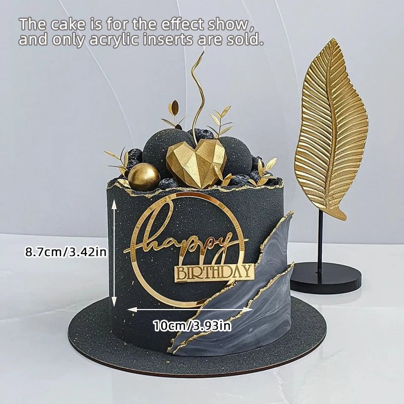 1/3/5pcs Acrylic Birthday Queen Gold Cake Topper