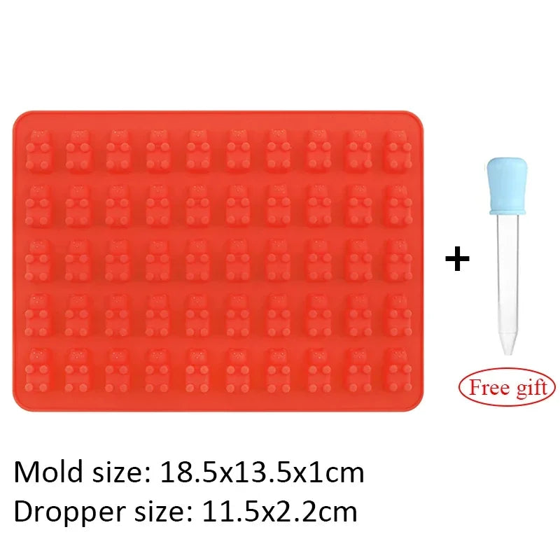 50 Grids Gummy Bear Mold Silicone Tray