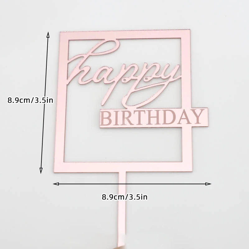 1/3/5pcs Acrylic Birthday Queen Gold Cake Topper