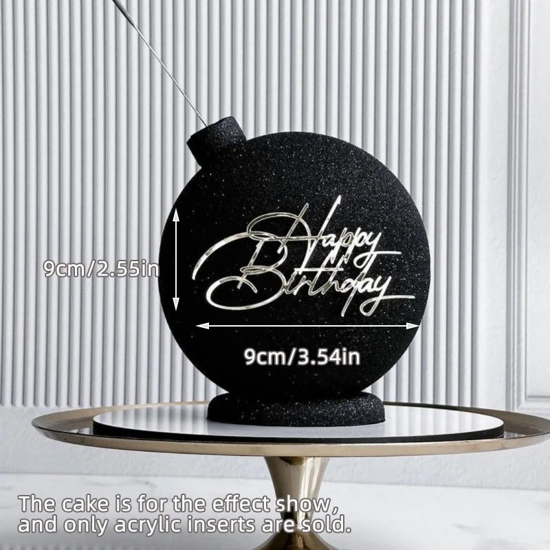1/3/5pcs Acrylic Birthday Queen Gold Cake Topper