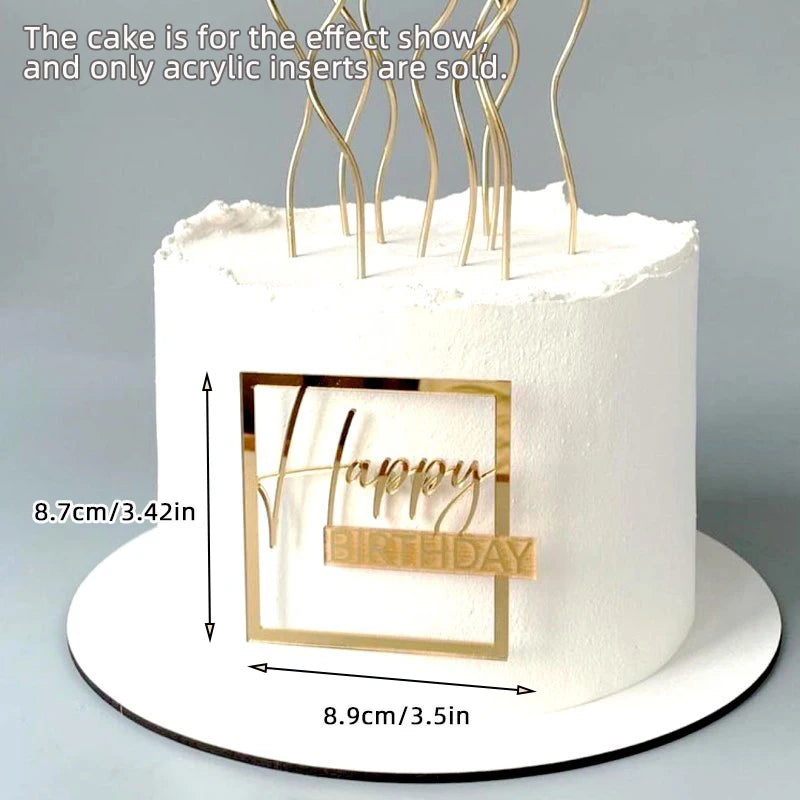 1/3/5pcs Acrylic Birthday Queen Gold Cake Topper