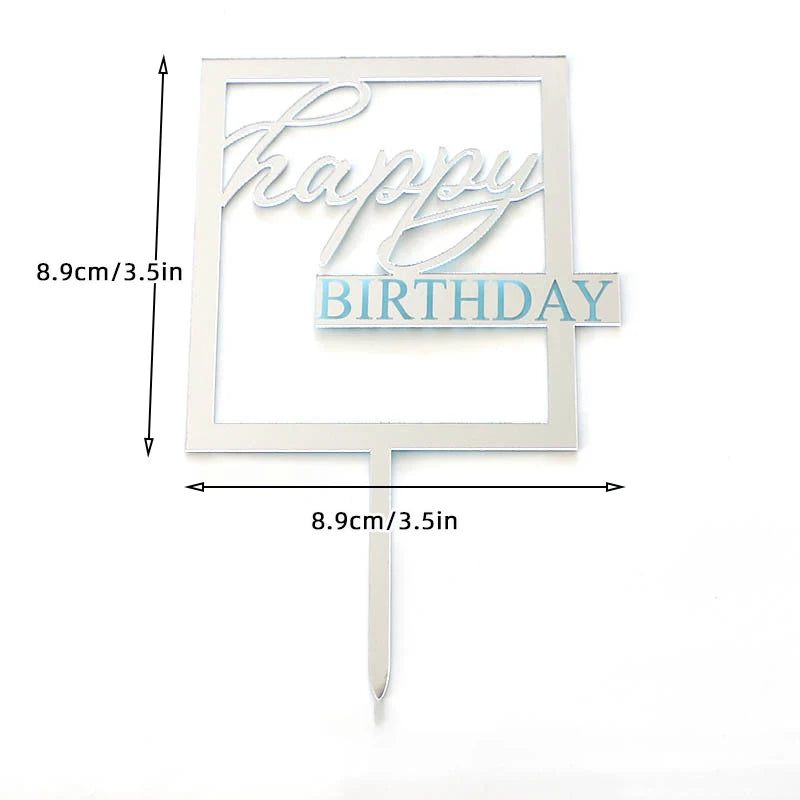 1/3/5pcs Acrylic Birthday Queen Gold Cake Topper