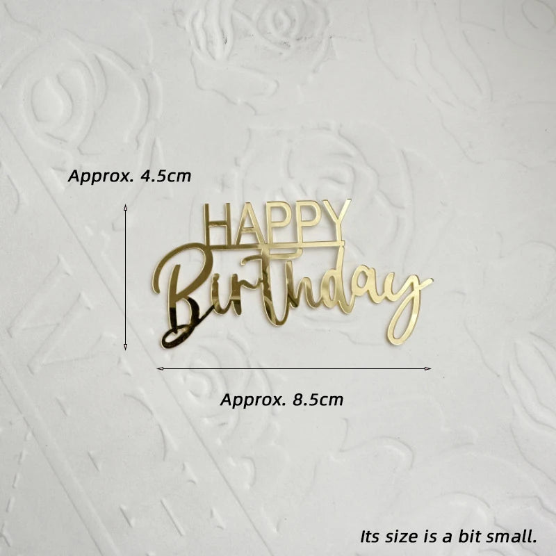 1/3/5pcs Acrylic Birthday Queen Gold Cake Topper