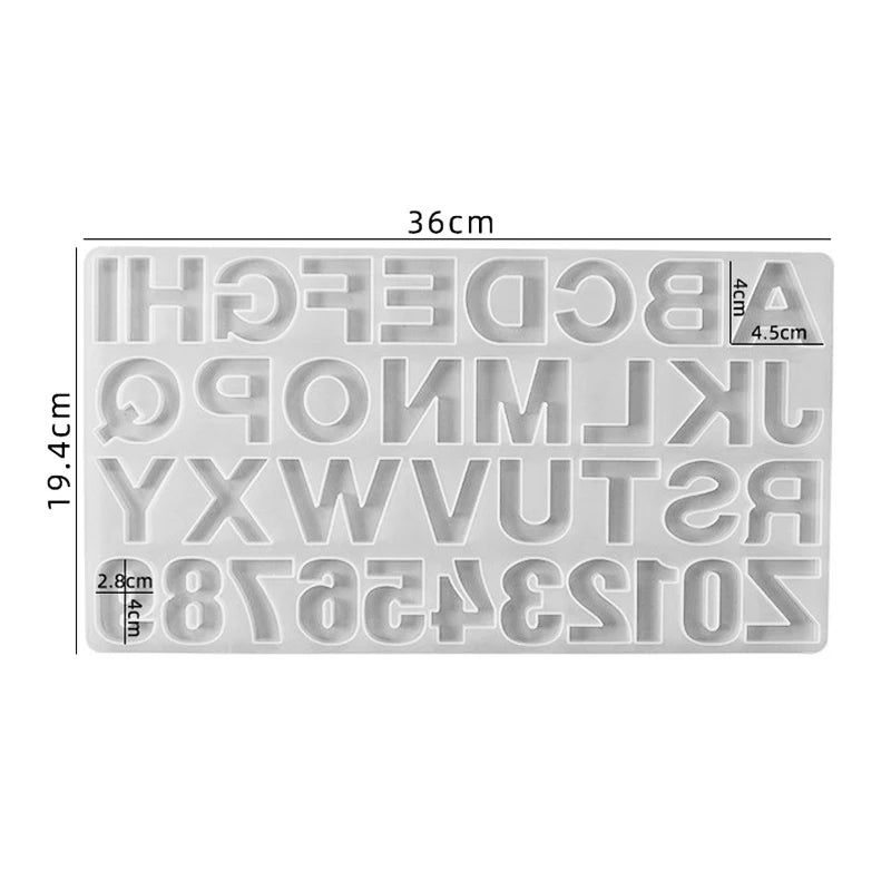 Alphabet Epoxy Resin Silicone Mold
